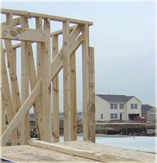House framed for new home construction.